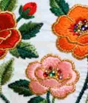  精美刺绣花卉图案素材1500#横屏 	 