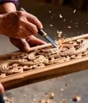  匠人手工木雕创作场景1886#横屏 	 