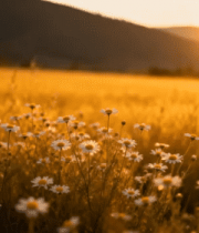 日落时分田野里的花草1565#横屏 