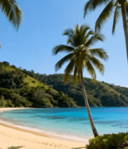 热带海滩棕榈树自然风光2133#横屏 