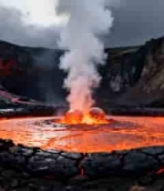  活火山岩浆喷发自然场景2280#横屏 	 