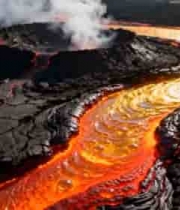  活火山熔岩流动景象2514#横屏 	 