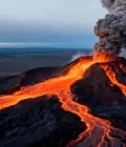  活火山喷发熔岩流动景象1424#横屏 	 -