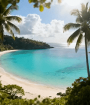 热带海滩椰林自然风光3717#横屏 