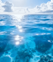 清澈海洋阳光照射水面素材3019#横屏 