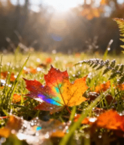 秋季草地落叶自然风光素材4051#横屏 