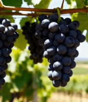 葡萄藤上成熟紫葡萄3993#横屏 