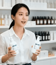 女性展示护肤品素材2946#横屏 