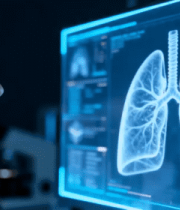 女医生查看肺部结构素材3712#横屏 