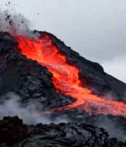  活火山岩浆流淌自然景观1620#横屏 	 