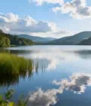  湖畔自然风光全景485#横屏 	 