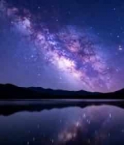  湖面星空夜景自然风光1183#横屏 	 -