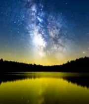  湖面星空银河夜景1089#横屏 	 -