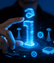 男子触摸科技感虚拟数字294#横屏 