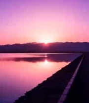  湖边日落自然风光2633#横屏 	 -