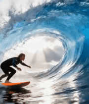 男子海洋中冲浪画面(1)4594#横屏 