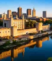  河畔城堡与城市建筑景观551#横屏 	 - 