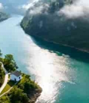  河流峡谷自然风光航拍素材921#横屏 	 