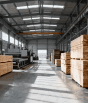 木材工厂仓库内堆放场景1339#横屏 