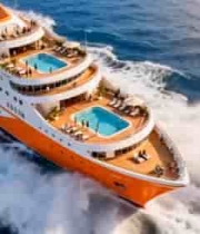  海上航行的大型游轮(2)2024#横屏 	 -