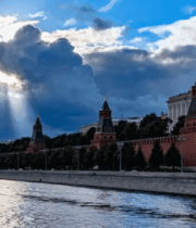 莫斯科河畔红墙建筑风景1138#横屏 