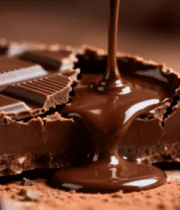 流淌的巧克力块特写3047#横屏 