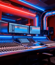 录音棚内的调音台设备750#横屏 