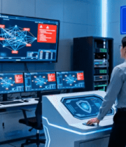 两人查看科技监控室屏幕画面1842#横屏 