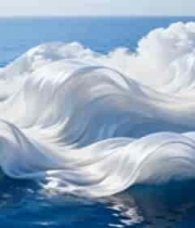  海面漂浮的云朵状白色物体1343#横屏 	 