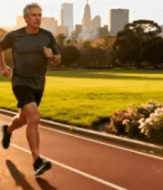 老人公园跑道跑步5229#横屏 