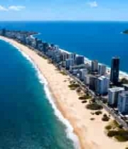  海滨城市海岸线俯瞰2684#横屏 	 