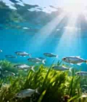  海底鱼群游动阳光穿透画面2443#横屏 	 