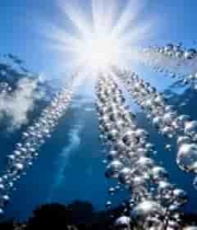  海底阳光与气泡上升景象523#横屏 	 