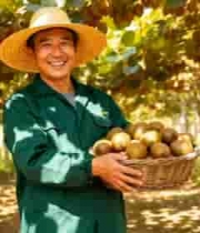  果农手持一篮猕猴桃2810#横屏 	 - 