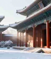  古建筑雪景场景2075#横屏 	 