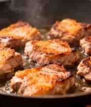  锅中煎制牛排的特写画面2654#横屏 	 -