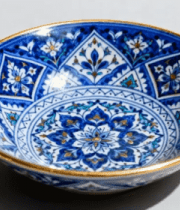 蓝白花纹瓷器碗特写259#横屏 