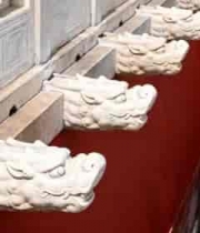  故宫古建筑排水兽头特写203#横屏 	 