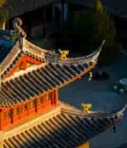 古建筑屋顶俯瞰视角画面443#横屏 	 -