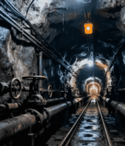 矿洞内部管道铁轨场景3405#横屏 