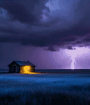 旷野小屋夜景768#横屏 