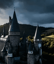 空中俯瞰欧式城堡自然风光3505#横屏 