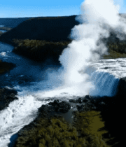 空中俯瞰河流瀑布自然风光1756#横屏 