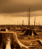 砍伐后的森林荒地景象4666#横屏 