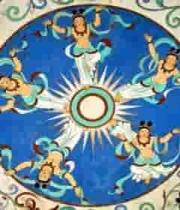  古代飞天人物壁画特写1792#横屏 	 