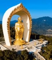 九江东林大佛全景航拍3878#横屏 