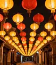  古风街道挂饰灯笼夜景288#横屏 	 