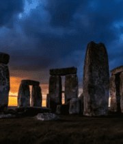 巨石阵日落时分景象2784#横屏 