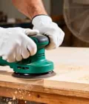  工人手持电动工具打磨木材2711#横屏 	 