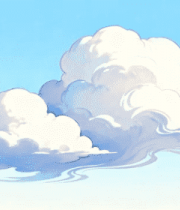 卡通风格白云蓝天画面5149#横屏 